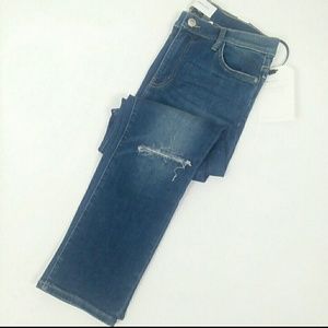Current Elliott high rise distressed cropped jean